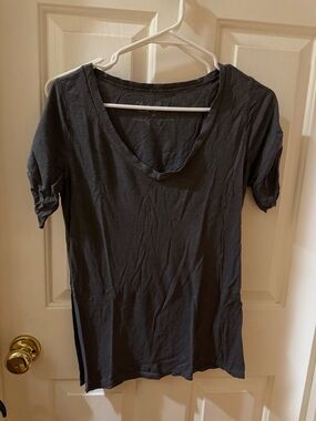 Lucky Brand Charcoal Scoop Neck Short Sleeve Tee